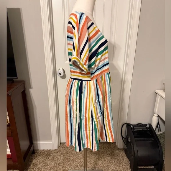 JODIFL Multicolor Striped V-Neck Dress - Picture 3 of 16